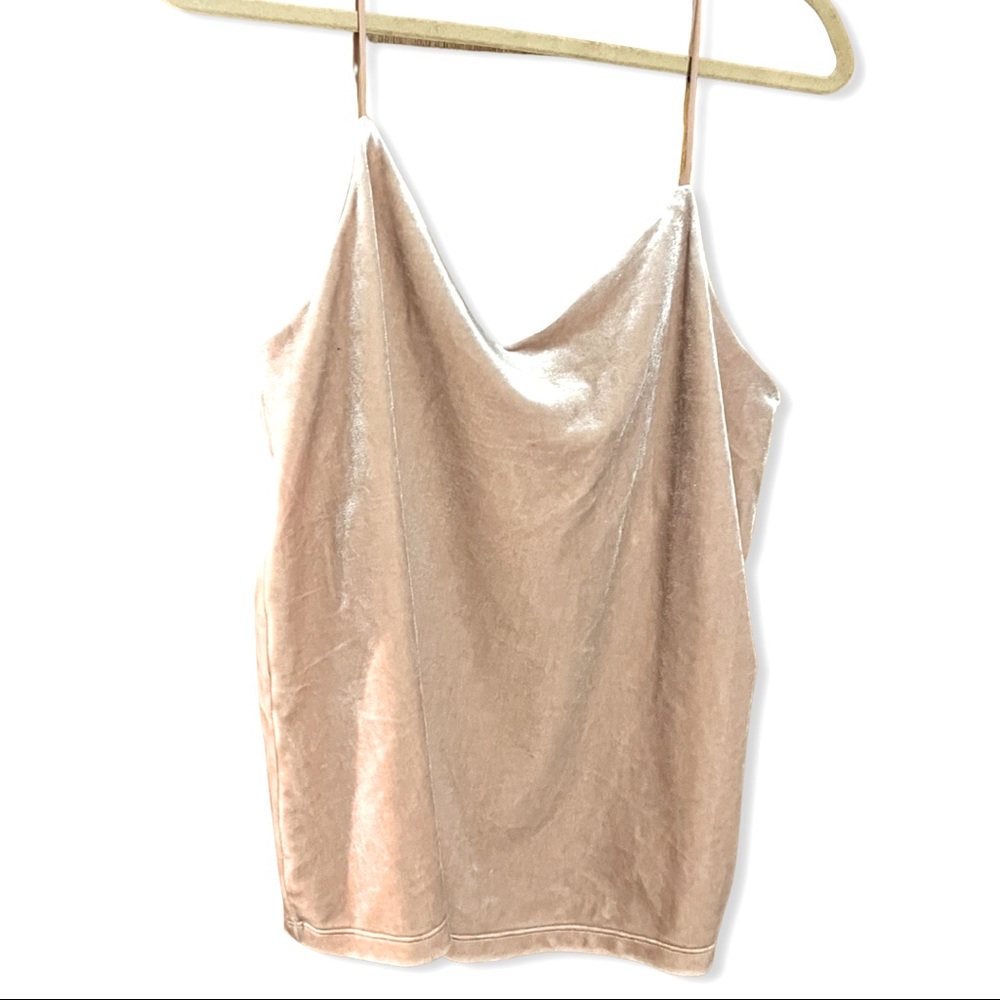 Light Pink Velour Velvet Strappy Tank Top H&M